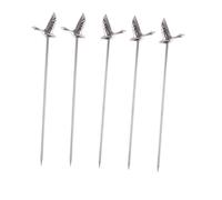 LABRIMP 5 Pièces Piques à Fruits Acier Inoxydable Fourchettes Cocktail Réutilisables Grise Bâtonnets pour Salades et Apéritifs Accessoires de Table pour et Dîners