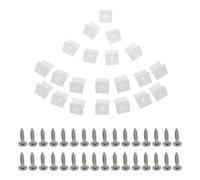 LABRIMP 50 Pièces Support D'étagère en Plastique Blanc pour Tiroirs et Armoires, Installation sans Perçage avec Renfort Solide, Clips d'angle Robustes avec Vis