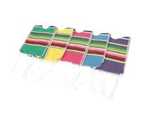 LABRIMP 5pièces Mini Serapes Beer Bottle Ponchos Coton Couvertures à Rayures Arc-Ciel pour Décoration de Fête Mexicaine Accessoires Colorés pour Bouteilles de Bière