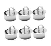 LABRIMP 6 Pièces Lot de Moules Pâtisserie Ronds Acier Inoxydable avec Poussoir Moules Tartelettes Diy pour Gâteaux Cheesecakes et Desserts Variés Polyvalent pour Pâtisserie Maison