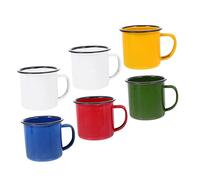 LABRIMP 6 pièces Lot de Mugs Émail Épais Tasses Vintage Résistantes pour Café Lait Eau Usage et Cadeau Pratique