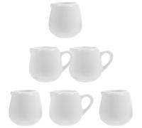 LABRIMP 6 pièces Lot Pots à Lait Céramique avec Bec Verseur Unique Tasses à Lait et Sauce Pratiques pour Café Design et Surface Lisse Accessoires Essentiels pour Table et Cuisine