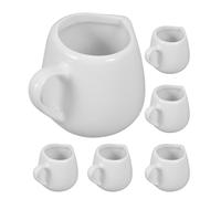 LABRIMP 6 Pièces Mini Pichet Crémier Céramique Lot de Récipients à Sauce et Lait Porcelaine Blanche pour Cuisine Café Restaurant et Dîner