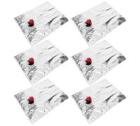 LABRIMP 6pcs Pochettes à Vin Rechargeables 2l avec Valve à Levier, Matériau NY Vmpet PE, Faciles à Nettoyer et Portables pour Voyage et Fête Quotidienne