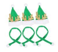 LABRIMP 6pièces Décorations De Bouteilles De Vin pour Noël Chapeaux Et Écharpes avec Antlers Ornements Festifs pour Dîner Et Fêtes De Fin Année