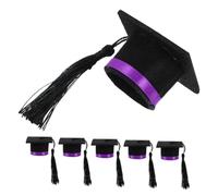 LABRIMP 6pièces Mini-Chapeau de Graduation Cache-Bouteille Forme de Chapeau Décorations pour Bouteilles Bouquets de Fin Études