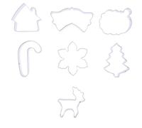 LABRIMP 7 pièces Emporte Inox Noël Moules à Biscuits Festifs Sapin Père Noël Bonhomme de Maison et Cloche Outils de Pâtisserie DIY Acier Facile à Nettoyer pour Biscuits et Fruits
