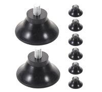 LABRIMP 8 Pièces Coussin Stabilisateur pour Vélo D'appartement, Tapis de Stabilité pour Vélo D'appartement, Caoutchouc, Noir, Antidérapant, à Vis de Nivellement, pour Équipement