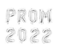 LABRIMP 8 Pièces Set de Ballons Aluminium Argentés pour Fête de Remise des Diplômes Décoration Créative avec Lettres Festif pour Graduation Party