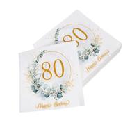 LABRIMP 80 Pièces Lot de Serviettes Papier Jetables Motif Eucalyptus Décor Tropical pour Anniversaire Serviettes Invitées pour Salle de Bain et Table à Manger Absorbantes et Résistantes