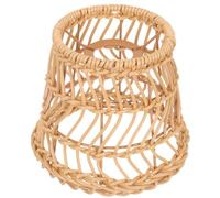 LABRIMP Abat-jour Tissé en Rotin Naturel Petit Format Couleur Thé, Abat-jour Suspendu Rustique pour Lampe de Salon et Restaurant, Diffuseur de Lumière Doux et Décoration Bohème Vintage