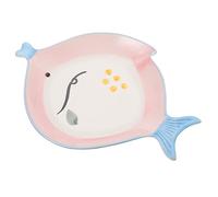 LABRIMP Assiette Céramique Forme de Poisson pour Desserts et Pains Plateau Multifonction pour Salades et Fruits Design Décoratif et Usage Domestique