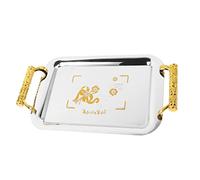 LABRIMP Assiette Décorative Acier Inoxydable Plateau De Vanité De Bureau Assiette à Collation Pour Bijoux Et Ustensiles