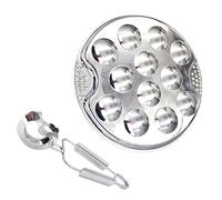 LABRIMP Assiette Escargots Inox Résistante Rouille Pour Barbecue Et Fruits De Mer Set Plateaux Acier Épais Pour Apéritifs Et Salades
