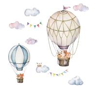 LABRIMP Autocollant Facile à Appliquer Retirer Mural Montgolfière en Pvc Design Adorable pour Chambre D'garçon et Filles pour Décoration de Salon ou Chambre