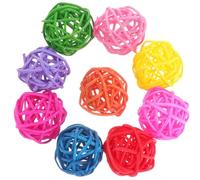 LABRIMP Balle en rotin pour Perroquet 50pcs, à mâcher coloré Multifonction pour décoration intérieure et DIY à la Maison Couleur Aléatoire