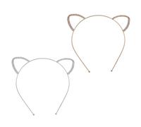 LABRIMP Bandeau en Alliage de Zinc Oreilles de Chat 2pcs pour Fille avec Pierres Décoratives, Confortable et Pratique pour Fête D'garçon et Filles ou Scène de Performance