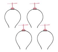 LABRIMP Bandeaux pour Cheveux Garçon et Filles 4pcs Légers en Plastique Hélices Rotatives Rose pour Fêtes et Accessoires Photo Amusants