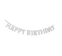 LABRIMP Banderole Anniversaire Papier Argenté Décoration Joyeux Anniversaire Avec Drapeaux Et Guirlandes Accessoires Photo Et Ambiance Festive