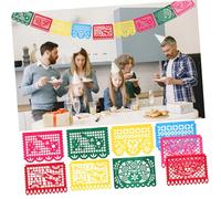 LABRIMP Bannière Mexicaine Fiesta Non Tissé Décoration Colorée pour Intérieures et Extérieures Ornement Jour des Morts