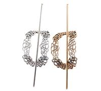 LABRIMP Bâtonnets à Cheveux Décoration Délicate Argenté et Or Vintage en Alliage de Zinc, Lot de 2pcs Accessoires Coiffure pour Chignons Minimalistes pour Usage Quotidien et