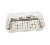 LABRIMP Boîte à Beurre avec Couvercle Transparent Boîte de Rangement Segmentée pour Beurre Trancheur Facile Récipient pour Cuisine