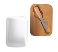 LABRIMP Boîte à Beurre Porcelaine avec Couvercle Sculpté Récipient Alimentaire Élégant pour Conservation et Service Motif Relief Décoratif Style Moderne et Royal et Pratique