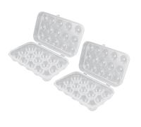 LABRIMP Boîte de Conservation des Œufs 2 Pièces en Plastique avec Couvercle, 15 Compartiments Séparés Facile à Déplacer, pour Réfrigérateur ou Plan de Travail