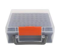 LABRIMP Boîte de Rangement pour Piles - Support en Plastique pour 72 Piles AA et AAA - Boîtier Compact pour l'organisation, Le tri et Le Recyclage des à la Maison, au Bureau ou au Garage