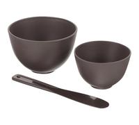 LABRIMP Bol en Silicone Antiadhésif Noir Café Grand et Moyen Bâton de Mélange pour Masque DIY Kit 3 Pièces pour Soins du Visage Outil Professionnel pour Fondre Cire et Préparation