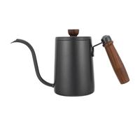 LABRIMP Bouilloire à Col de Cygne Noire 600ml en Acier Inoxydable Cafetière à Verser Récipient pour Boissons Chaudes et Froides, Design Élégant et Fonctionnel pour Café et Thé
