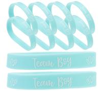 LABRIMP Bracelets De Révélation Du Garçon En Silicone, Lot De 12, Taille Unique, Coloris Bleu, Silicone Souple, Pour Fête Baby Shower Et Soirée Gender Reveal