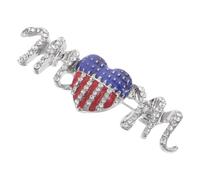 LABRIMP Broche Décoration Polyvalente en Alliage et Cristaux Épingle Drapeau Américain lors Fête de L'indépendance et Facile à Fixer pour Chapeaux et Paquet à Dos