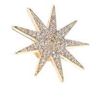 LABRIMP Broche Vintage en Alliage Or pour Femmes, Épingle à Cristaux Élégante et Polyvalente, Accessoire Rétro pour Vêtements, Design Étoile à Six Branches