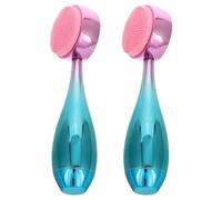 LABRIMP Brosses Nettoyantes Visage en Silicone Étanches, Recto Verso Lot de 2 Exfoliantes, pour Soins Peau à Domicile en Voyage