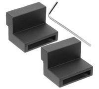 LABRIMP Butée de Rail Coulissant en Alliage de Zinc 2 Pièces, Arrêt de Voie Plate Revêtement Caoutchouc Anti-bruit, Accessoire Quincaillerie pour Portes de Grange, Style Aléatoire