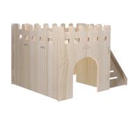 LABRIMP Cabane en Bois pour Hamster et Cochons d'Inde avec Double Étage et Échelle, Cachette Confortable Favorisant Un Environnement Sain pour Petits Animaux
