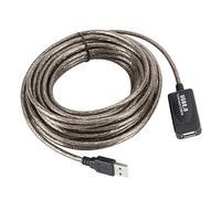 LABRIMP Câble D'extension USB 2.0 Rallonge Amplifiée de 10m en PVC Fil de Cuivre Noir Supporte 480 Mbps Étend la Distance de Travail pour Ordinateur et Webcam