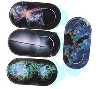 LABRIMP Cache Caméra Ordinateur Portable et Smartphone Multifonction pour Protection Vie Privée, Design, Lot 4 Pièces Motif Univers Cosmique, Discret et Compatible Tablettes et PC