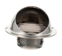 LABRIMP Capot D'échappement Rond en Acier Inoxydable Argenté, Conduit D'évacuation 70mm Clapet Anti-souffle pour Ventilation Extérieure, Prévention des Saletés