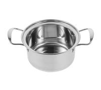LABRIMP Casserole en Acier Inoxydable Argenté, Petite Marmite à Soupe Simple et Pratique, Facile à Nettoyer, Ne Rouille Pas, pour Cuisson Individuelle