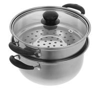 LABRIMP Casserole Vapeur Inox 20 CM Fond Épais et Double Poignée Insert Cuiseur Vapeur sur Plaques Gaz et Électriques