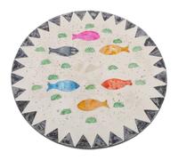 LABRIMP Coaster Rond Créatif à Isolation Thermique Forme de Dessous de Verre Antidérapant Thème Océan et Plage pour Table à Café Protection la Chaleur pour Bureau et Maison