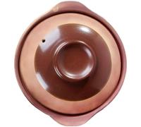 LABRIMP Cocotte en Terre Cuite 900 Ml sans Glaçure Couvercle, Résistante Haute Température, Poignée Double Face, pour Cuisson Soupe et Mijotés Maison