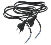 LABRIMP Cordon d'alimentation à 2 Broches Noir en Cuivre et PVC, Câble D'outil Électrique Sûr et Ignifuge, 2 Pièces pour Ordinateurs et Lampes à Domicile ou Bureau