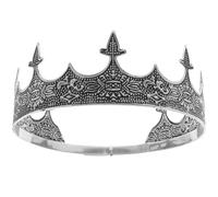 LABRIMP Couronne Vintage pour Hommes en Métal Argenté, Bandeau Léger et Solide, Structure Résistante, pour Mariage et Bal de Fin D'année