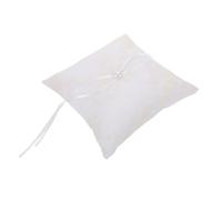 LABRIMP Coussin Porte-alliances Brodé Satin avec Perles Oreiller Accessoire Polyvalent pour Cérémonie de Mariage et Fête Nuptiale