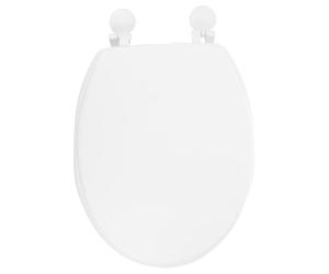 LABRIMP Couvercle de Siège de Toilette Blanc Uo en Mousse Épaisse Joint D’étanchéité Résistant, Accessoire de Salle de Bain pour Wc, Housse de Toilette Pratique et Compatible