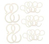 LABRIMP Crochets en S Robustes en Plastique Beige pour Organiser Accessoires Cheveux et Bracelets, Lot de 40 Pièces, pour Usage Quotidien et Salle de Bain
