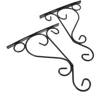 LABRIMP Crochets Muraux Structure Triangulaire Robuste 2pcs en Fer Noir Design Compact et Rustique, Support Mural pour Lanternes et Décorations pour Jardins et Allées